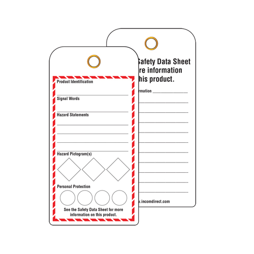 &eacute;tiquettes SGH pour le milieu de travail, Papier cartonn&eacute;, 3" la x 6" h, Anglais Ottawa Fastener Supply