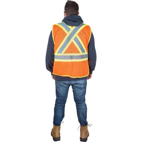 Veste d'arpenteur r&eacute;sistante aux flammes, Orange haute visibilit&eacute;, 2T-Grand, Polyester Ottawa Fastener Supply