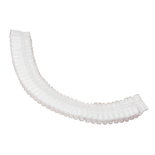 Pleated Bouffant Cap, Polypropylene, 19", White Ottawa Fastener Supply