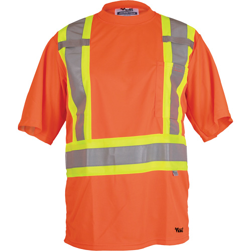 Viking&reg; Safety T-Shirt, Polyester, Small, High Visibility Orange Ottawa Fastener Supply