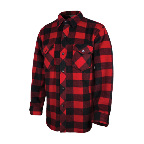 Plaid Solar Fleece Shirt, Men's, Large, Red Ottawa Fastener Supply