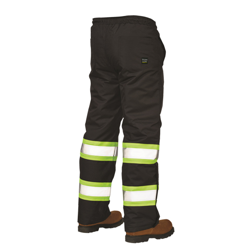 Lined Pull-On Safety Pant, Polyester, Large, Black Ottawa Fastener Supply