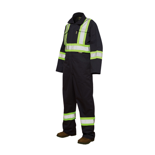 Unlined Safety Coveralls, Large, Navy Blue Ottawa Fastener Supply