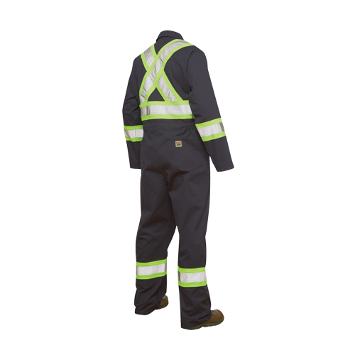 Unlined Safety Coveralls, Large, Navy Blue Ottawa Fastener Supply