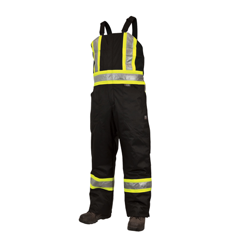 Lined Safety Overalls, Polyester/Polyurethane, Large, Black Ottawa Fastener Supply