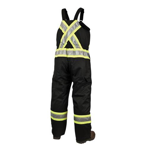 Lined Safety Overalls, Polyester/Polyurethane, Large, Black Ottawa Fastener Supply