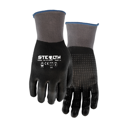 395 Stealth Blackbird Gloves, 9/Large, Foam Nitrile Coating, 15 Gauge, Nylon Shell Ottawa Fastener Supply