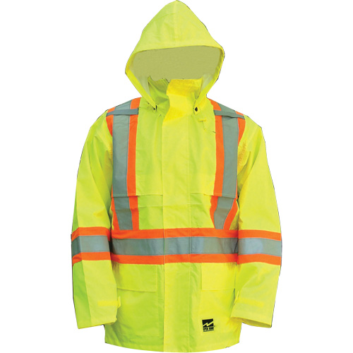Open Road Jacket, Polyester/Polyurethane, High Visibility Lime-Yellow, Small Ottawa Fastener Supply