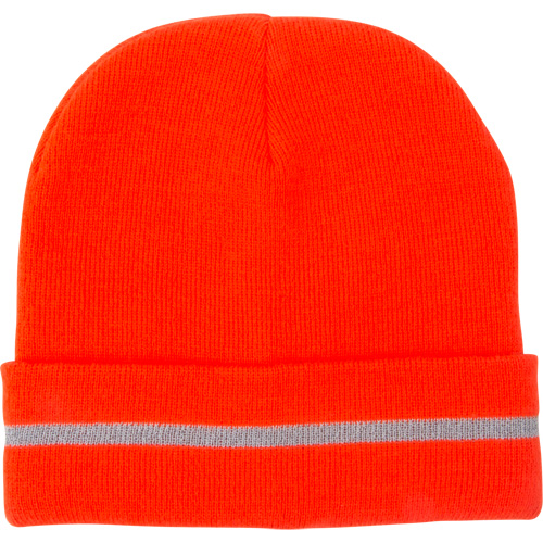 High Visibility Knit Hat with Reflective Stripe, High Visibility Orange, Acrylic Ottawa Fastener Supply
