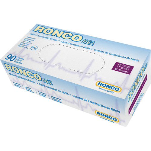 Gants jetables, 2T-Grand, Nitrile, 4 mils, Sans poudre, Bleu Ottawa Fastener Supply