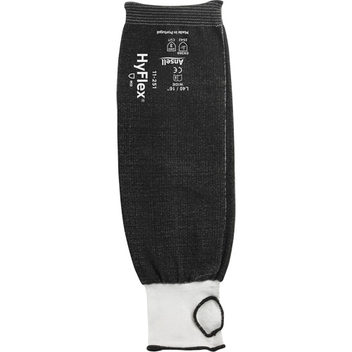 HyFlex&reg; Cut-Resistant Sleeve, HPPE, 16", ANSI/ISEA 105 Level 3, Black Ottawa Fastener Supply