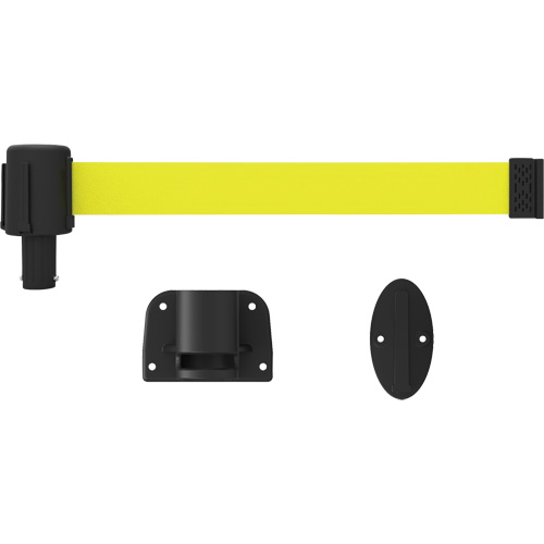 PLUS Wall Mount Barrier System, Plastic, Screw Mount, 15', Yellow Tape Ottawa Fastener Supply