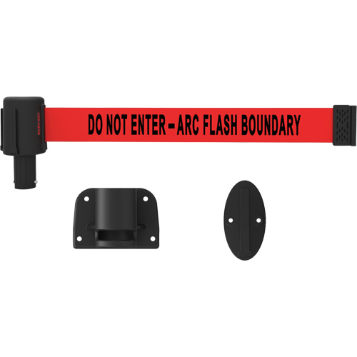 PLUS Wall Mount Barrier System, Plastic, Screw Mount, 15', Red Tape Ottawa Fastener Supply