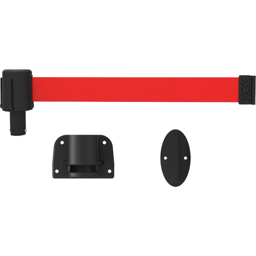 PLUS Wall Mount Barrier System, Plastic, Screw Mount, 15', Red Tape Ottawa Fastener Supply