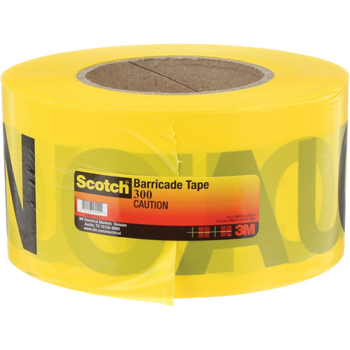 Scotch&reg; Buried Barricade Tape, English, 3" W x 1000' L, 2 mils, Black on Yellow Ottawa Fastener Supply