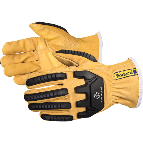 Gants de conducteur antichocs Endura, T-petit, Paume en Cuir fleur de ch&egrave;vre, Kevlar Ottawa Fastener Supply