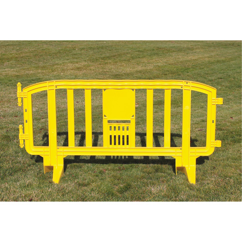 Movit Barricade, Interlocking, 78" L x 39" H, Yellow Ottawa Fastener Supply