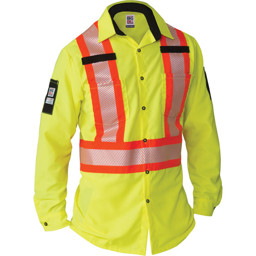 Chemise &agrave; manches longues haute visibilit&eacute; ind&eacute;chirable, Polyester, 2T-Grand (grande taille), Jaune lime haute visibilit&eacute; Ottawa Fastener Supply