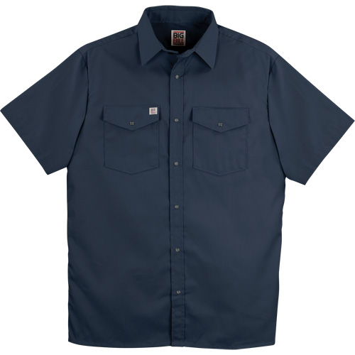 Chemise de travail &agrave; manches courtes en tissu crois&eacute; avec boutons-pression, Hommes, Petit, Bleu marine Ottawa Fastener Supply