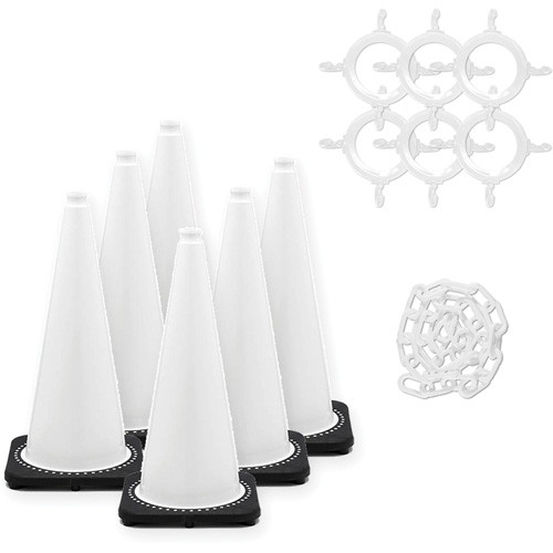 Traffic Cone & Chain Kit, 28", White Ottawa Fastener Supply