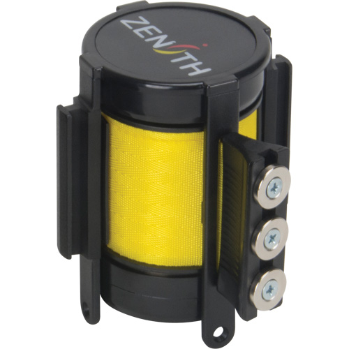 Cassette de ruban magn&eacute;tique pour barri&egrave;re de contr&ocirc;le des foules personnalis&eacute;e, 12', Ruban Jaune Ottawa Fastener Supply