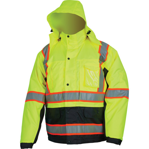 Veste isol&eacute;e haute visibilit&eacute;, Polyester/Polyur&eacute;thane, Jaune lime haute visibilit&eacute;, Petit Ottawa Fastener Supply