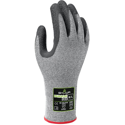 Gants r&eacute;sistants aux coupures 346, Taille 6/Petit, Calibre 13, Rev&ecirc;tement Latex de caoutchouc, Enveloppe en PEHP, ANSI/ISEA 105 niveau 3/EN 388 niveau C Ottawa Fastener Supply