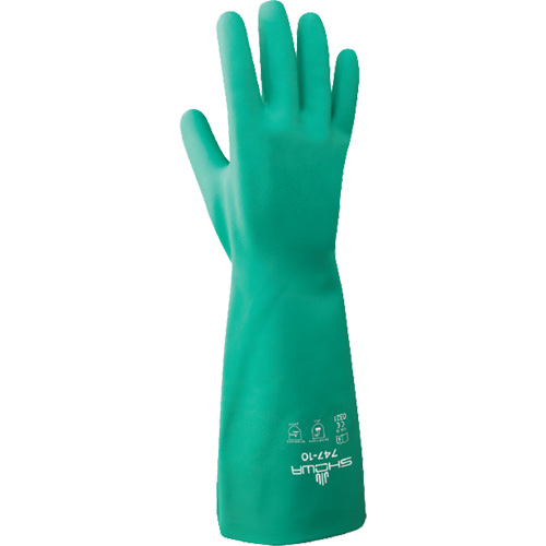 Gants r&eacute;sistants aux produits chimiques s&eacute;rie 747, Taille Grand/9, 18" lo, Nitrile, 22,04 mils Ottawa Fastener Supply