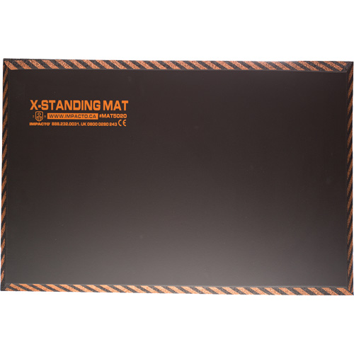 Anti-Fatigue Standing Mat, Smooth, 16" x 28" x 1", Black, Rubber Ottawa Fastener Supply