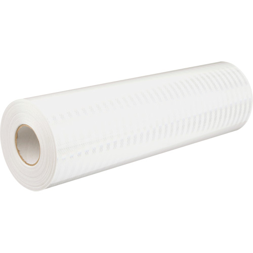 Feuille de rev&ecirc;tement de barricade prismatique de qualit&eacute; &agrave; haute intensit&eacute;, 2" la x 150' lo, 19 mils, Blanc Ottawa Fastener Supply