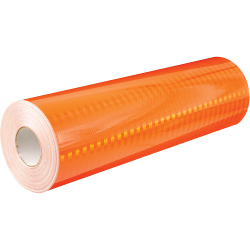 Feuille de rev&ecirc;tement de barricade prismatique de qualit&eacute; &agrave; haute intensit&eacute;, 2" la x 150' lo, 19 mils, Orange Ottawa Fastener Supply
