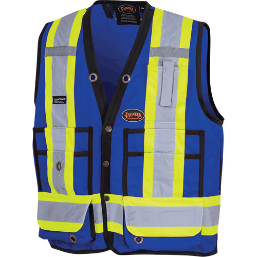 Pioneer Surveyor's Safety Vest, Royal Blue, 4XLarge, Polyester, CSA Z9615 Class 1 Level 2