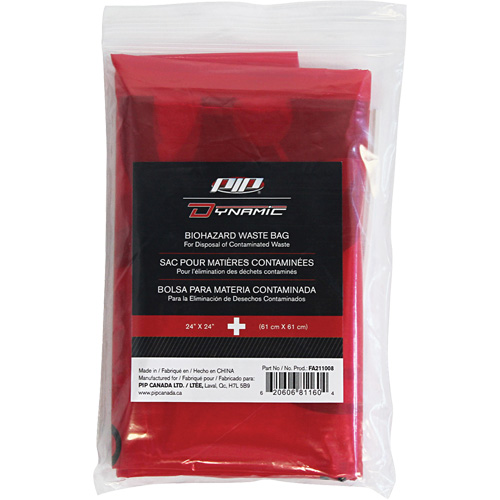 Dynamic Hazardous Waste Bags, Infectious Waste, 24" L x 24" W, 12 microns Ottawa Fastener Supply