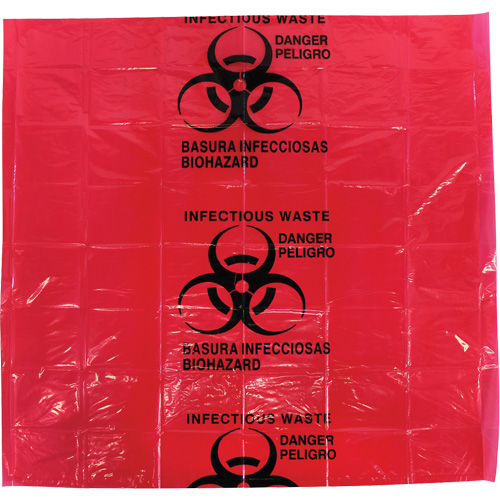 Dynamic Hazardous Waste Bags, Infectious Waste, 24" L x 24" W, 12 microns Ottawa Fastener Supply