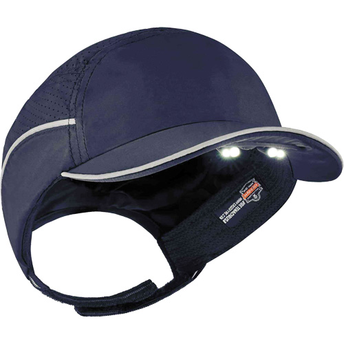 Skullerz&reg; 8965 Lightweight Bump Cap Hat with LED Lighting, Navy Blue Ottawa Fastener Supply