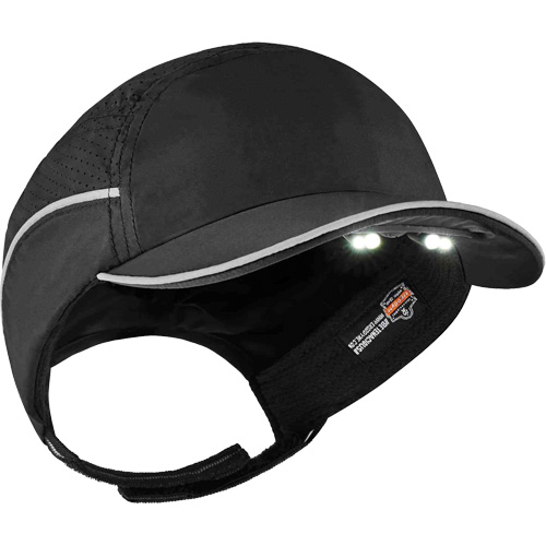 Skullerz&reg; 8965 Lightweight Bump Cap Hat with LED Lighting, Black Ottawa Fastener Supply