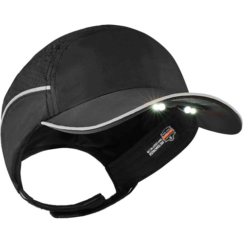 Skullerz&reg; 8965 Lightweight Bump Cap Hat with LED Lighting, Black Ottawa Fastener Supply