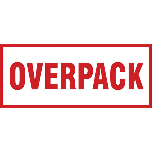 "Overpack" Handling Labels, 6" L x 2-1/2" W, Red on White Ottawa Fastener Supply