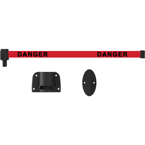 Plus Wall Mount Barrier System, Plastic, Screw Mount, 15', Red Tape Ottawa Fastener Supply