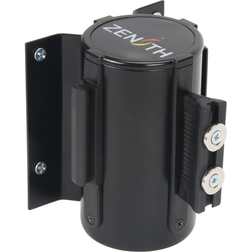 Wall Mount Barrier with Magnetic Tape, Steel, Screw Mount, 7', Black and Yellow Tape Ottawa Fastener Supply