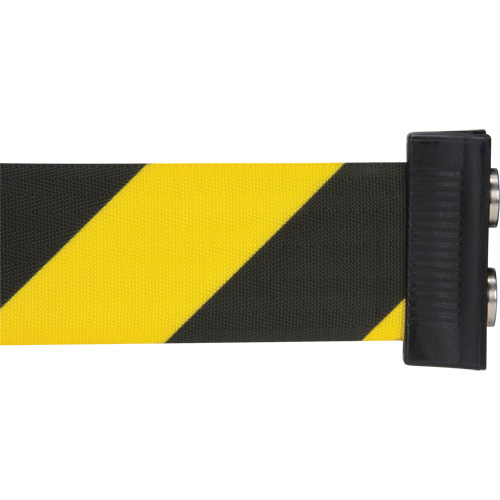 Wall Mount Barrier with Magnetic Tape, Steel, Screw Mount, 7', Black and Yellow Tape Ottawa Fastener Supply