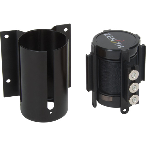 Wall Mount Barrier with Magnetic Tape, Steel, Screw Mount, 12', Black Tape Ottawa Fastener Supply