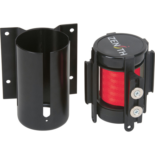 Barri&egrave;re &agrave; fixation murale avec ruban magn&eacute;tique, Acier, Fixation par vis, 7', Ruban Rouge Ottawa Fastener Supply