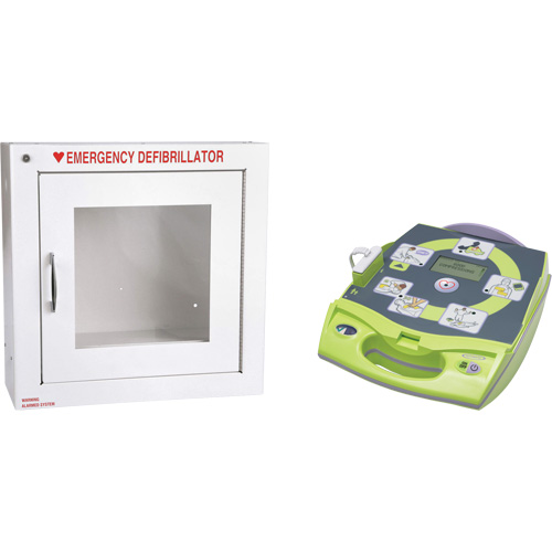 D&eacute;fibrillateur enti&egrave;rement automatis&eacute; AED Plus en anglais avec armoire murale munie d'une alarme, Automatique, Anglais, Classe 4 Ottawa Fastener Supply