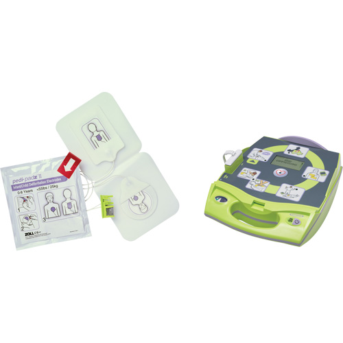 AED Plus&reg; Defibrillator with Bonus Pedi-Padz&reg; II Electrodes, Automatic, English, Class 4 Ottawa Fastener Supply