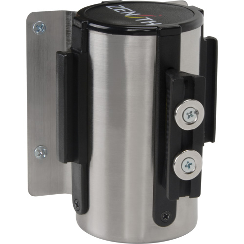 Wall Mount Barrier with Magnetic Tape, Steel, Screw Mount, 7', Black and Yellow Tape Ottawa Fastener Supply