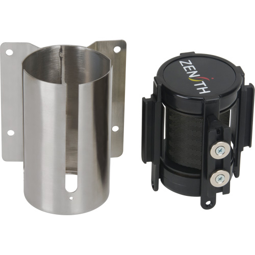 Wall Mount Barrier with Magnetic Tape, Steel, Screw Mount, 7', Black Tape Ottawa Fastener Supply