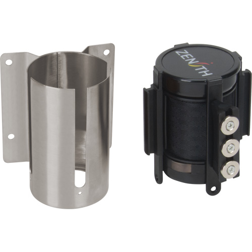 Wall Mount Barrier with Magnetic Tape, Steel, Screw Mount, 12', Black Tape Ottawa Fastener Supply