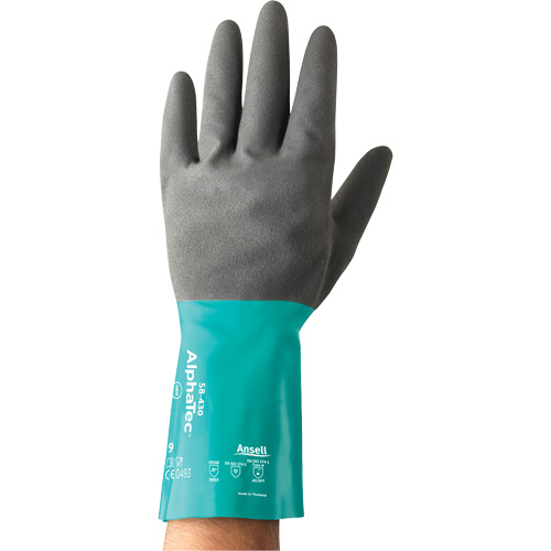 Gants r&eacute;sistants aux produits chimiques AlphaTec s&eacute;rie 58-430, Taille 7, 13" lo, Nitrile, Doublure en Coton/Ouat&eacute;e, 10 mils Ottawa Fastener Supply