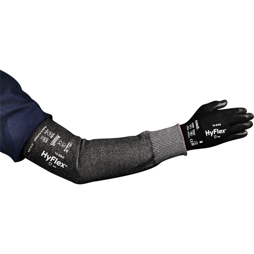 HyFlex&reg; 11-280 Series Wide Cut Resistant Sleeve, Intercept, 12", ASTM ANSI Level A4, Grey Ottawa Fastener Supply